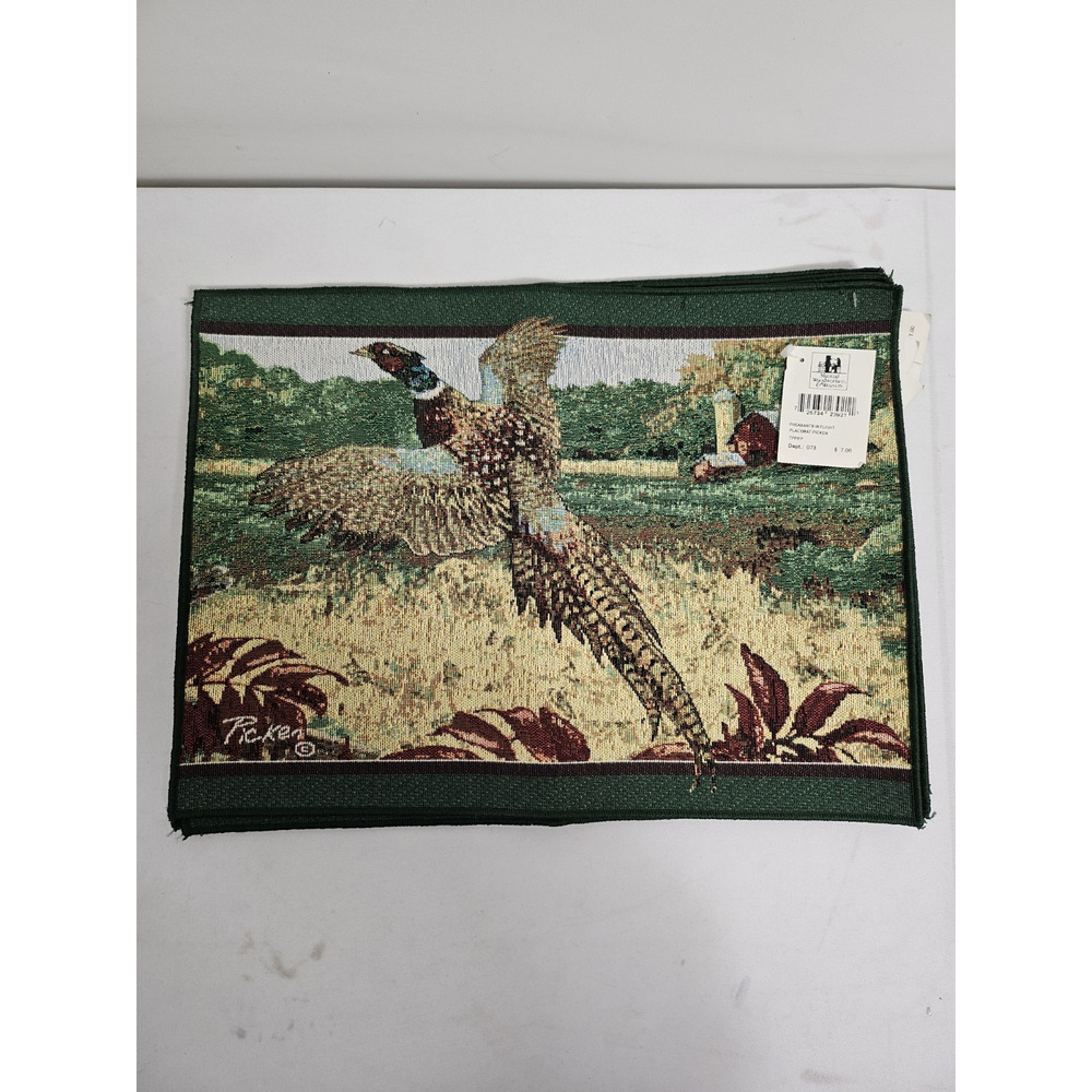VTG Picken Pheasant Placemat Set Of 4 - Manual Woodworkers and Weavers - New